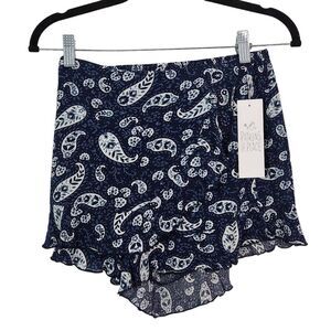Patrons of Peace Navy Boho Skorts NWT Size XS Blue Paisley Shorts